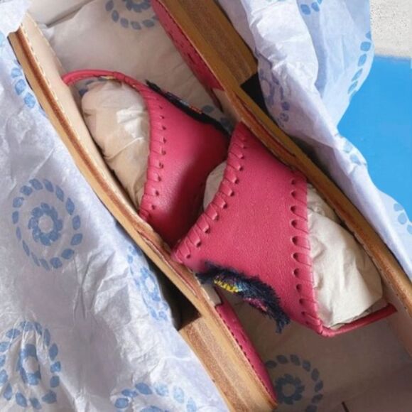 Jack Rogers Beaded Icon Leather Sandal Pink Multicolor Bead Women’s US Size 7.5 - Picture 8 of 9